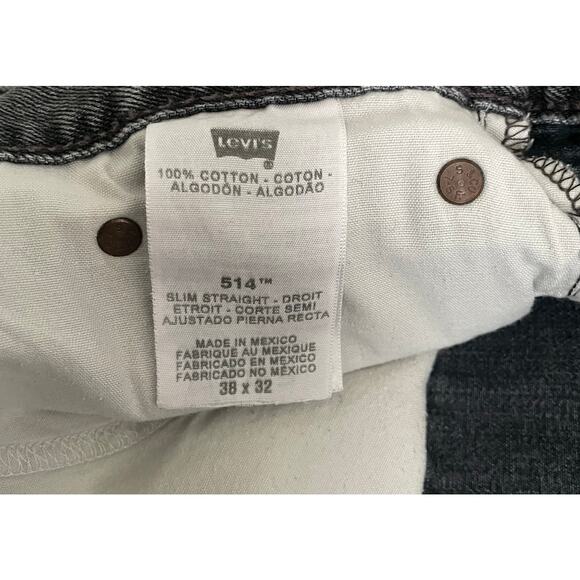 Vintage Levi's 514 Slim Straight Grey Jeans Black Label 38x32 - Picture 8 of 10